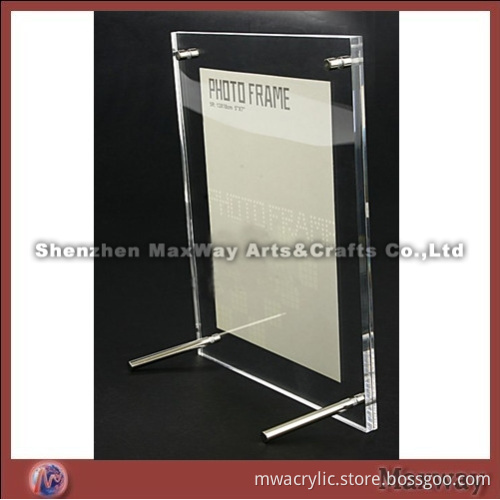 Vertical Rectangle Crystal Multi-functional Lucite/Plexiglass Photo/Picture Frame